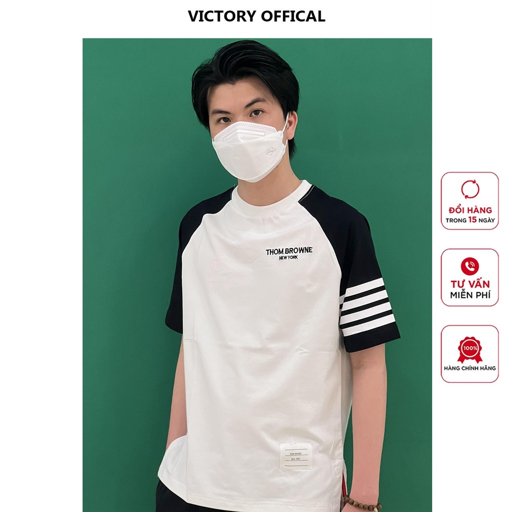 Áo thun tay lỡ nam nữ, áo phông unisex form rộng chất cotton mát mịn Thom Browne - VICTORY | BigBuy360 - bigbuy360.vn