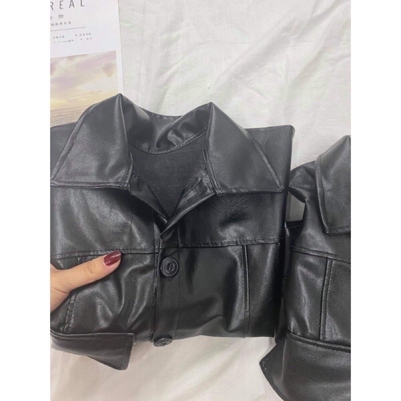 Áo khoác da croptop, áo khoác da nữ, áo jacket biker