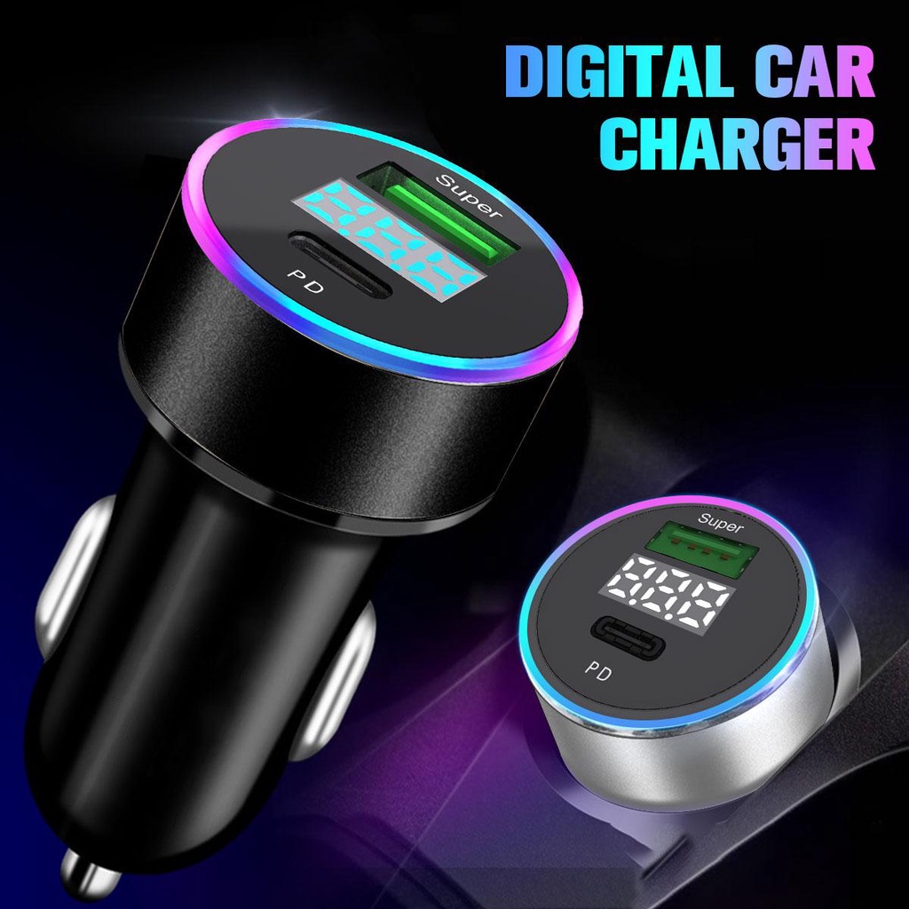 Tẩu Sạc Nhanh Hai Cổng USB 3.0 20W Hiển Thị LED Cho Điện Thoại SHOPCYC3374