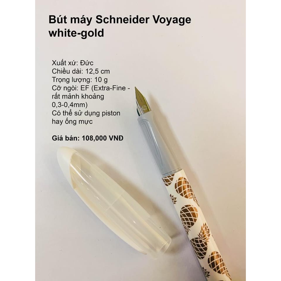 Bút máy schneider voyage chính hãng (2021 : đen dứa, mầu ghi quả dứa và màu ghi chấm bi)