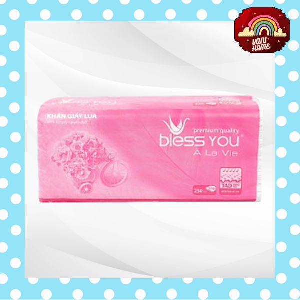 (HCM) Khăn Giấy Lụa Bless You 2 Lớp Cao Cấp 250 Tờ