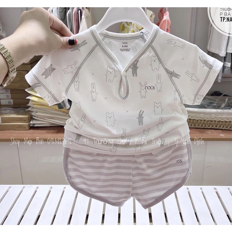 Bộ cộc Nous áo và quần short trắng hình sao nhí cho bé yêu
