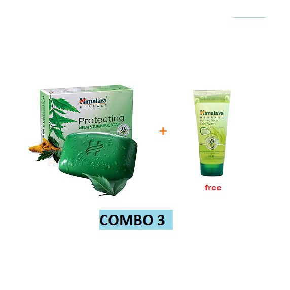 Combo 3 xà phòng làm sạch mụn lưng Himalaya Neem&Tumeric Soap 75g/sản phẩm | BigBuy360 - bigbuy360.vn