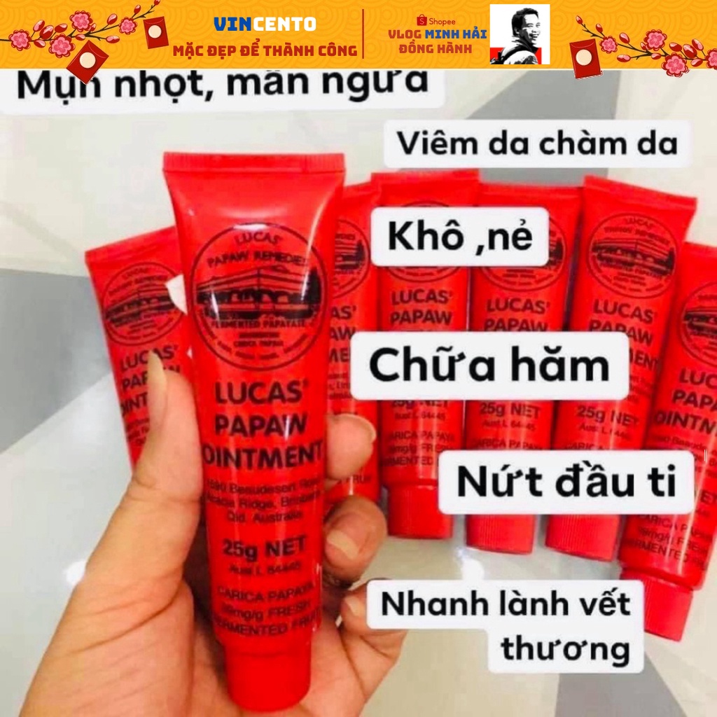 [Hàng mới nhập] Kem đu đủ, kem đa năng Lucas Papaw Ointment 25g - Chính hãng Úc