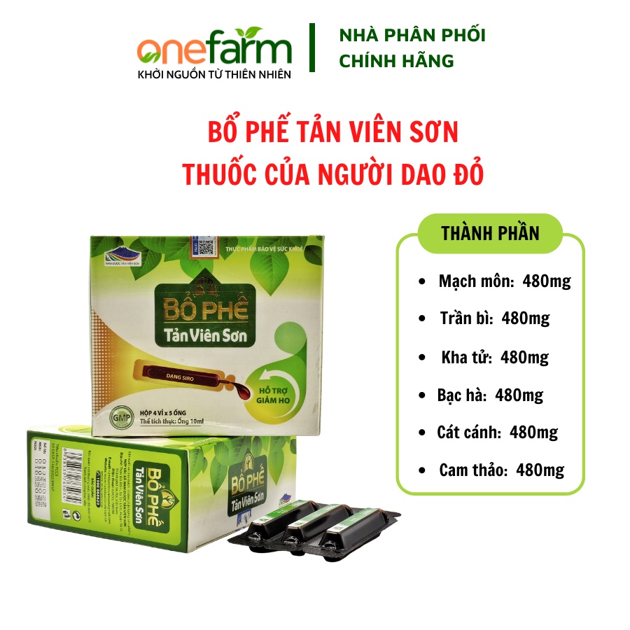 Bổ phế Tản Viên Sơn - hỗ trợ bổ phế, giảm ho, giúp giảm đờm, giảm đau rát họng, khàn tiếng do viêm họng, viêm phế quản.