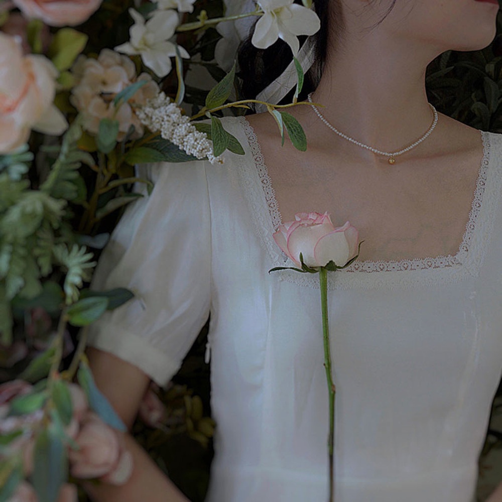 Vòng cổ choker đính hạt ngọc trai giả xinh xắn cho nữ