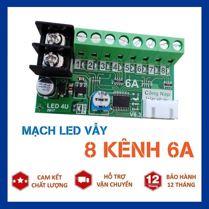 Mạch led vấy 8 kênh 6A điều khiển biển led vẫy