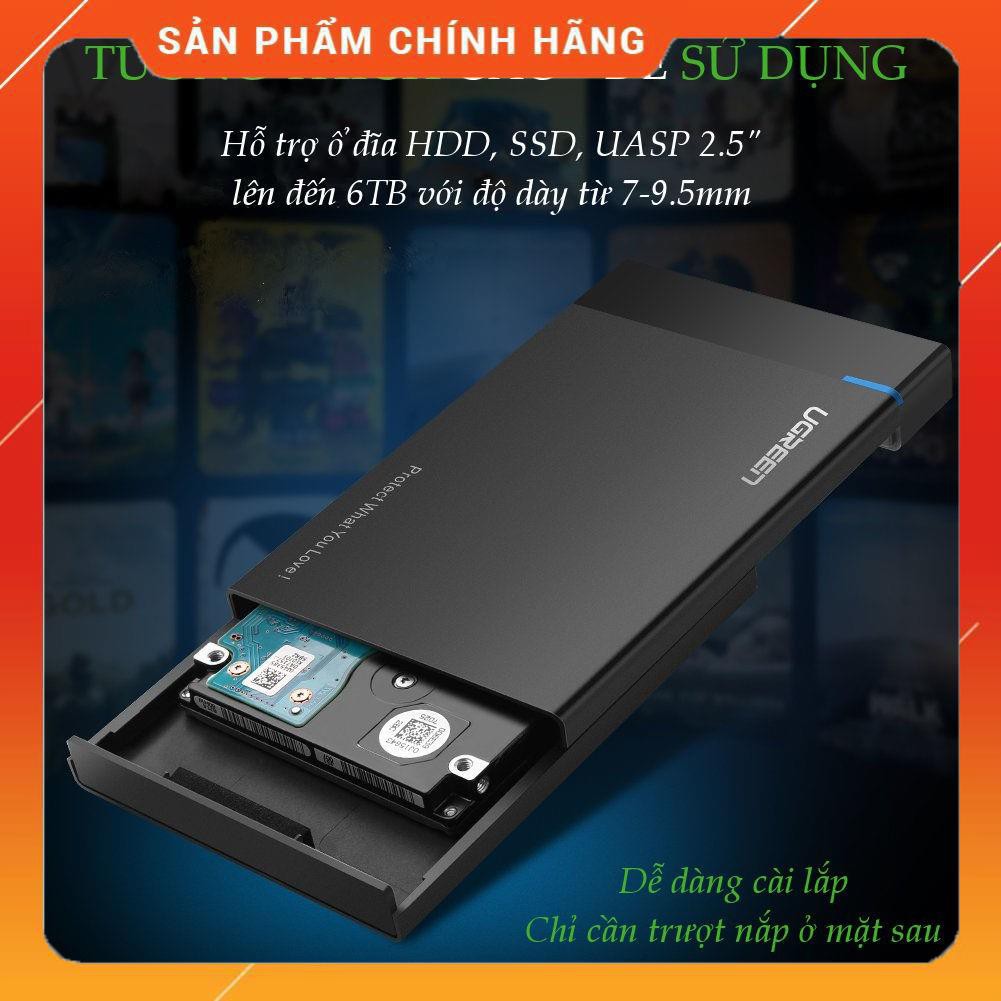 Hộp đựng ổ đĩa cứng 2.5 inch dạng Enclosure, chuẩn SATA UGREEN CM135 50702 dailyphukien