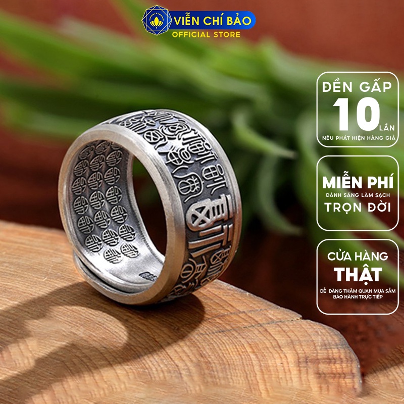 Nhẫn bạc nam Thiên Phúc nhẫn chữ phúc chất liệu bạc Thái 925 thời trang phụ kiện trang sức nam Viễn Chí Bảo N100912