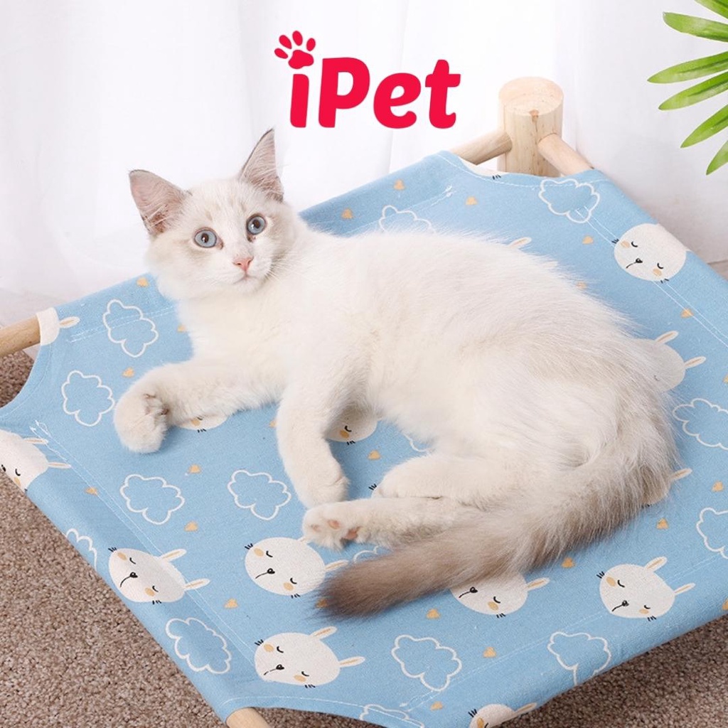 Giường võng gỗ cho thú cưng chó mèo phong cách Nhật Bản dễ thương - iPet Shop
