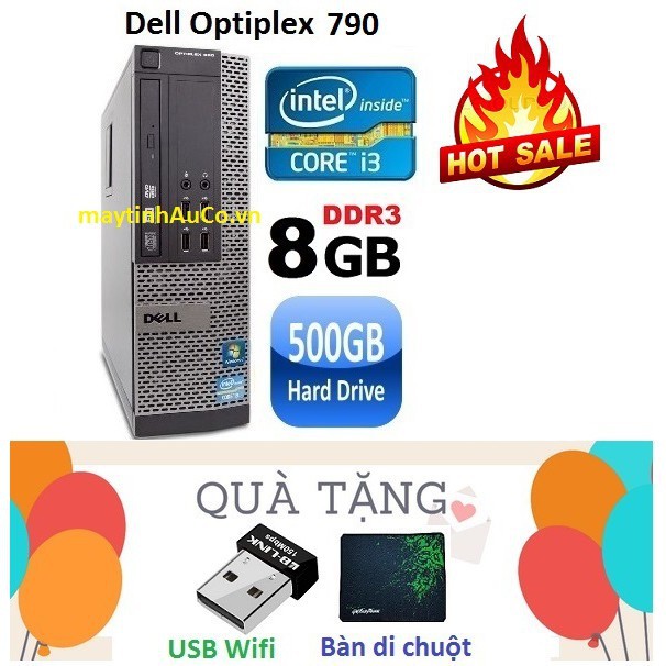 Máy tính đồng bộ Dell Optiplex 790 core i3 RAM 8GB HDD 500GB -Tặng USB Wifi, , 95