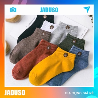 Combo 10 đôi tất nữ, bít tất hình gấu cổ ngắn set 10 đôi tặng kèm túi đựng- JADUSO