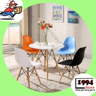 Bàn Eames ,Bàn Nhựa Chân Gỗ Uống Trà Thích Hợp Mọi Không Gian