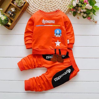 Sét bộ quần áo trẻ em thu đông in hình chữ Aven dành cho bé 1-5 tuổi !!!!