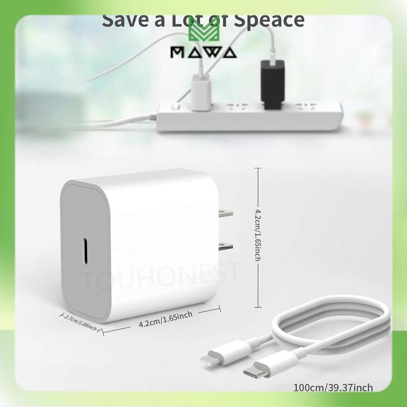 Bộ sạc nhanh 18W dành cho iphone, gồm Adapter 12V + Dây đầu Type C và Lightning