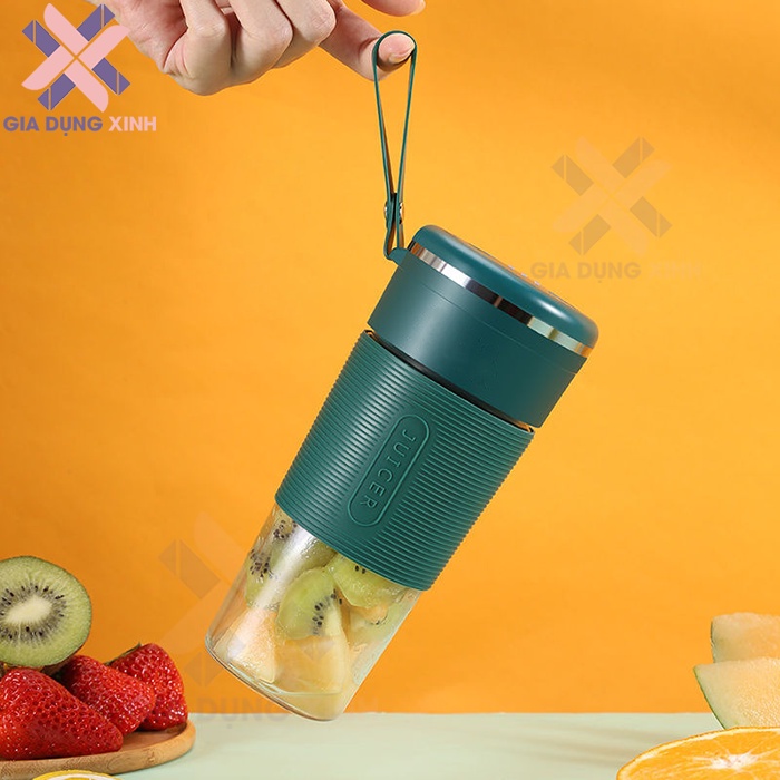 Máy Xay Sinh Tố Mini Cầm Tay JUICER 300ml Sạc USB, Máy Ép Trái Cây Mini 6 Lưỡi Cao Cấp