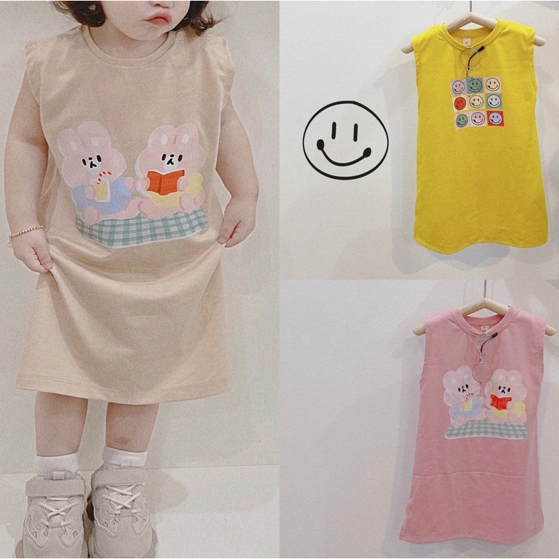 Váy thun cotton váy xuông cho bé gái 9-18kg