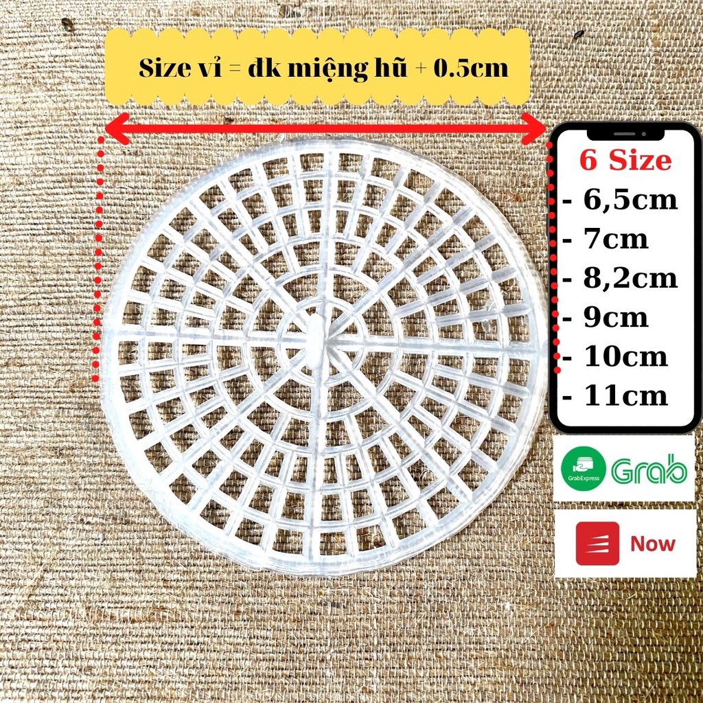 Vỉ Nén Dưa Cà Size 8,5cm, Vỉ Chặn Miệng Hũ Khi Muối Đồ Chua: Dưa Cà, Kiệu, Ngâm Chanh Đào....