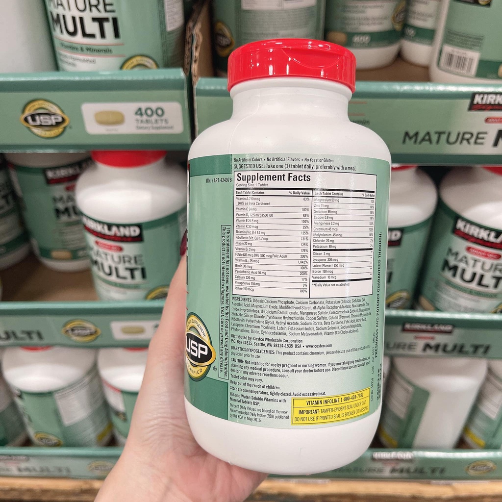 Mature Multi Kirkland – Bổ sung vitamin và khoáng chất cho nam nữ trên 50 tuổi