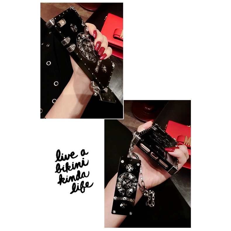 Ốp Điện Thoại Vuông Có Gương Và Dây Đeo Thời Trang Cho Xiaomi Mi 10T Pro Redmi Note 9 Pro Note 9s Note 8 Pro Redmi 9A 9C Mi 10T Lite