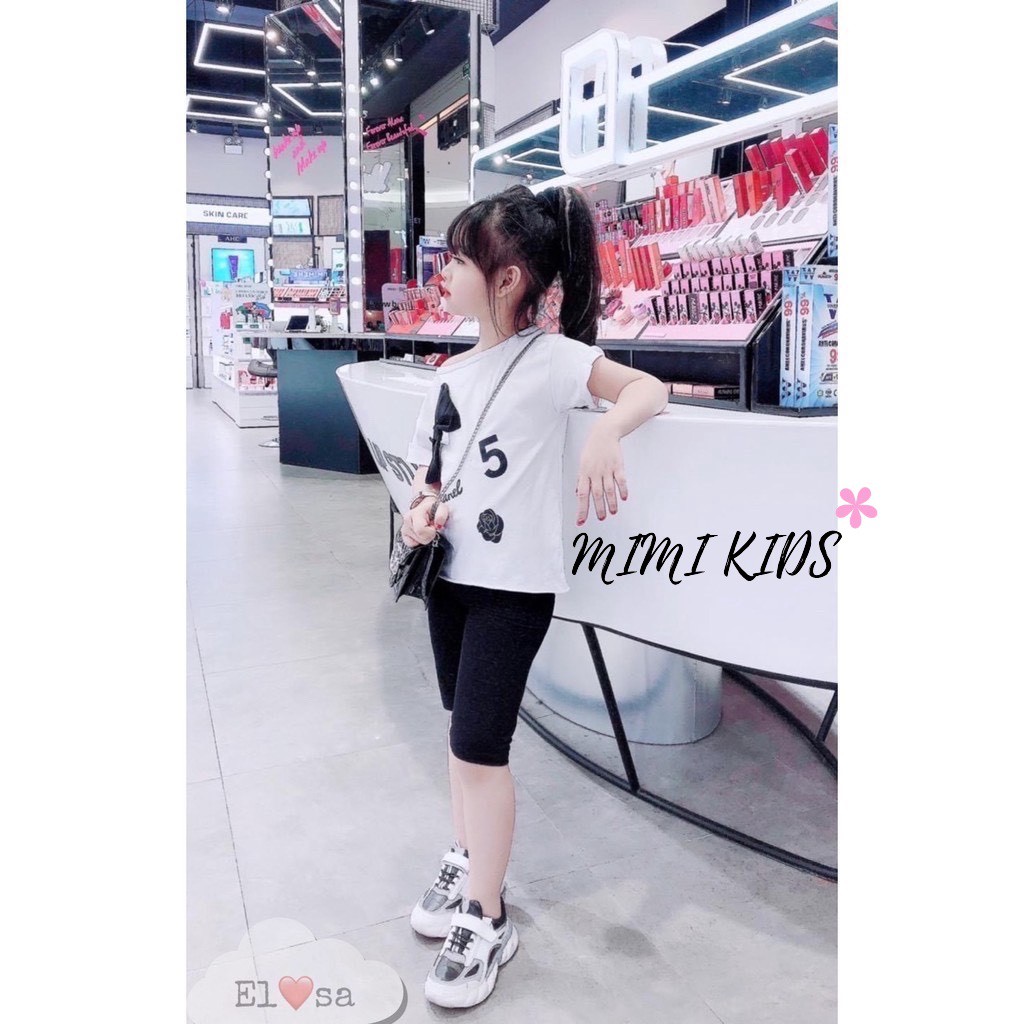 Quần legging đùi màu trơn Mimi Kids cho bé gái