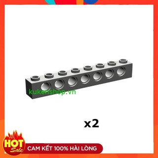 Đồ Chơi  COMBO 2 Gạch Technic 1x8 Với 7 Lỗ Pin NO.725 - Phụ Kiện MOC Tương Thích Part 3702