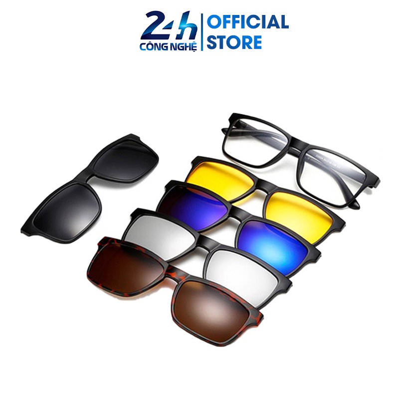 Kính mắt 6 in 1 đa năng - kính râm - kính cận - Fullbox