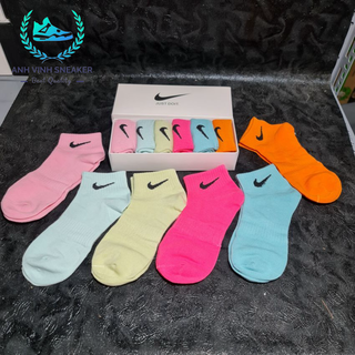 Tất Nike cổ thấp nhiều màu nữ vớ cổ ngắn thể thao cao cấp hộp 6 đôi