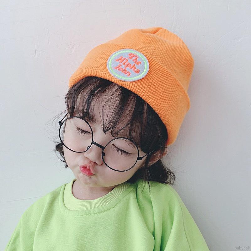 Mũ len mềm co giãn màu trơn phong cách Hàn Quốc thời trang cho bé gái