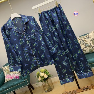 Pijama Lụa Hoa Dài Tay Cao Cấp Y34