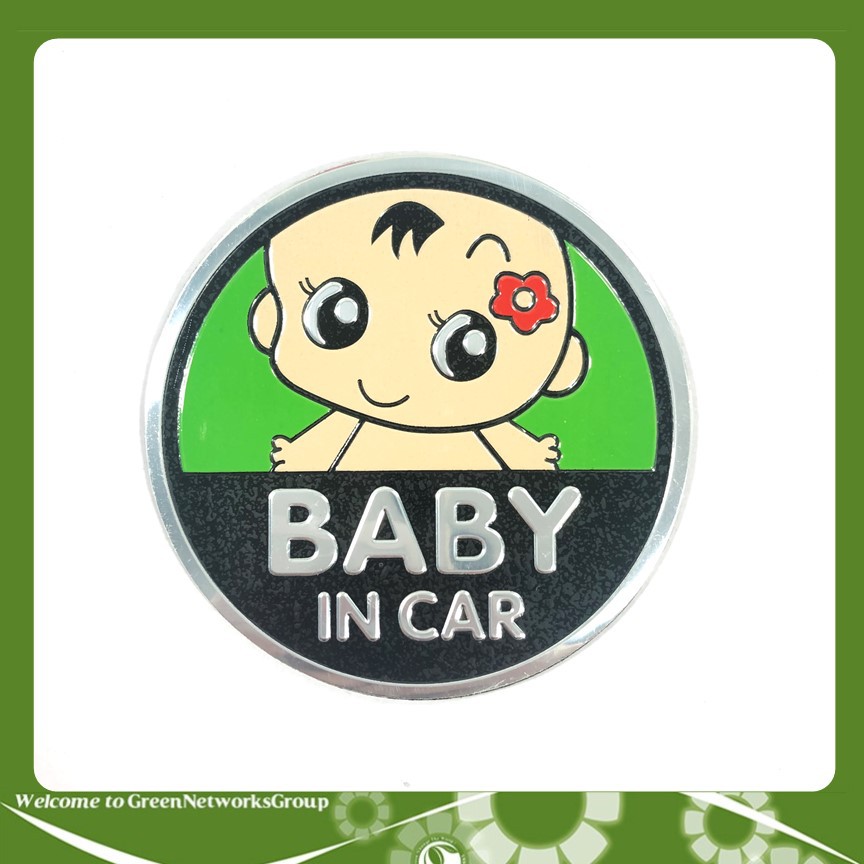 Bộ tem dán xe kim loại Baby In Car Greennetworks