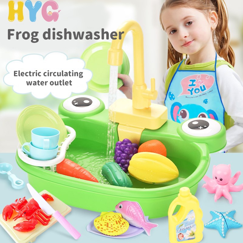 Đồ chơi bồn rửa chén nhà bếp HYG TOYS hoạt động điện tự động vui nhộn dành cho trẻ em