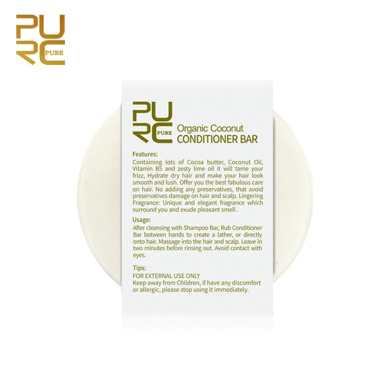 Bánh Xà Phòng Gội Đầu PURC Handmade Chiết Xuất Dừa 60g