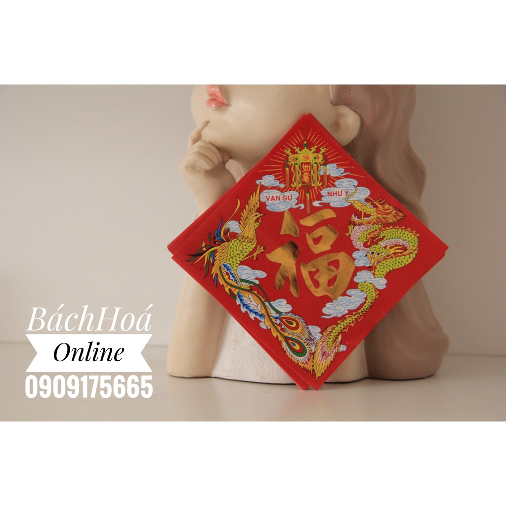 Tem giấy/ decal chữ LỘC/PHÚC dán dưa hấu, bánh chưng