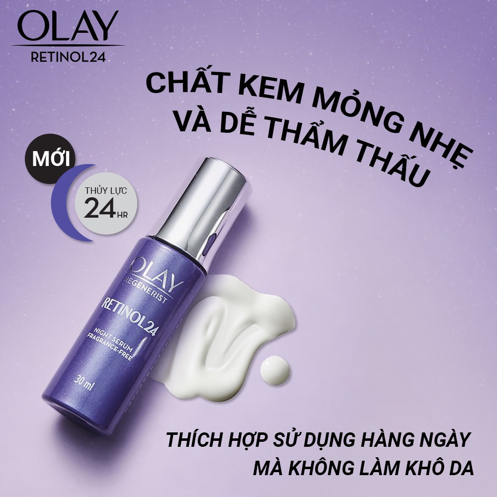 Serum/Tinh Chất Thúc Đẩy Tái Tạo Da &amp; Mờ Nếp Nhăn OLAY REGENERIST Chứa Chiết Xuất RETINOL24 30ML