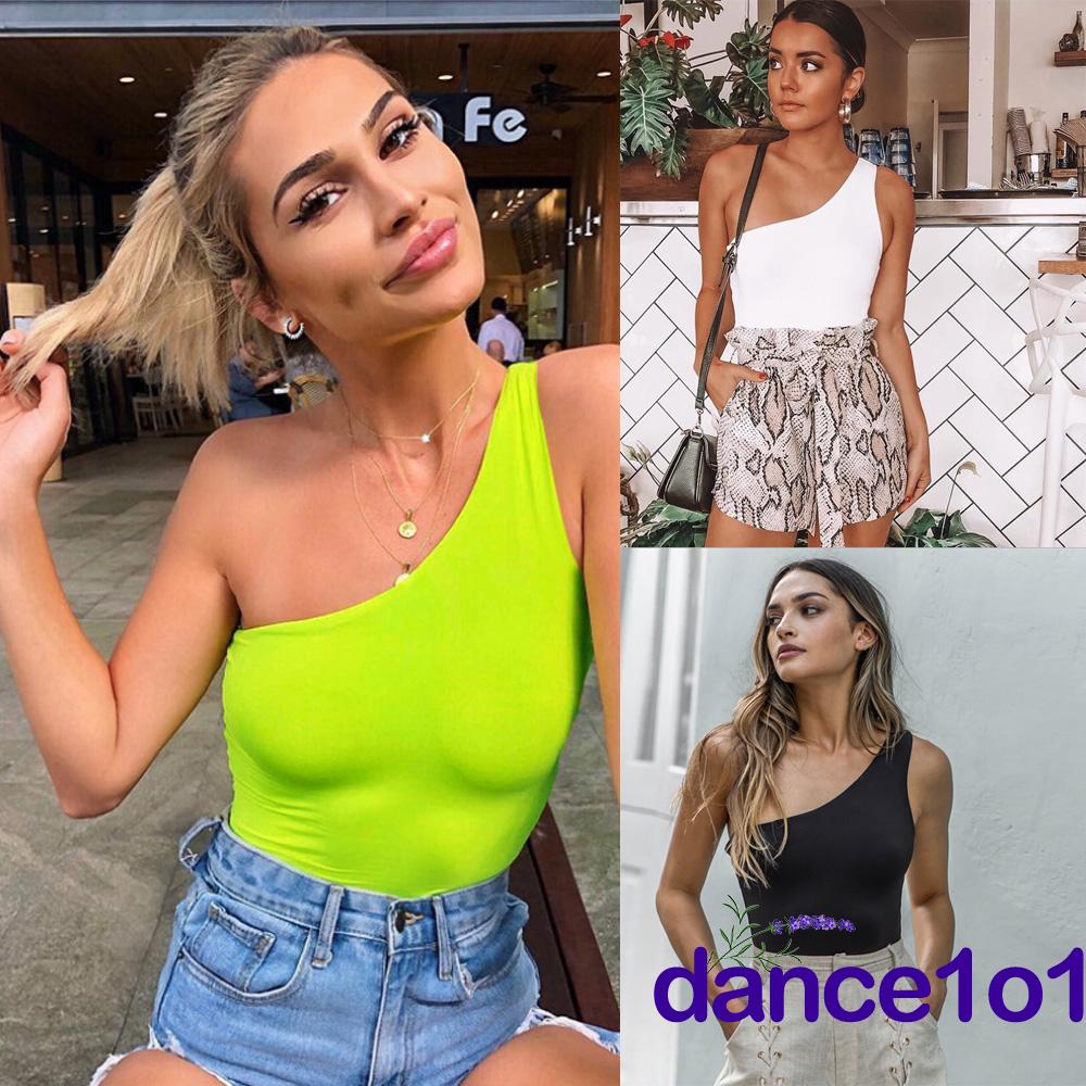 Áo liền quần thiết kế chéo một bên vai thời trang cho nữ