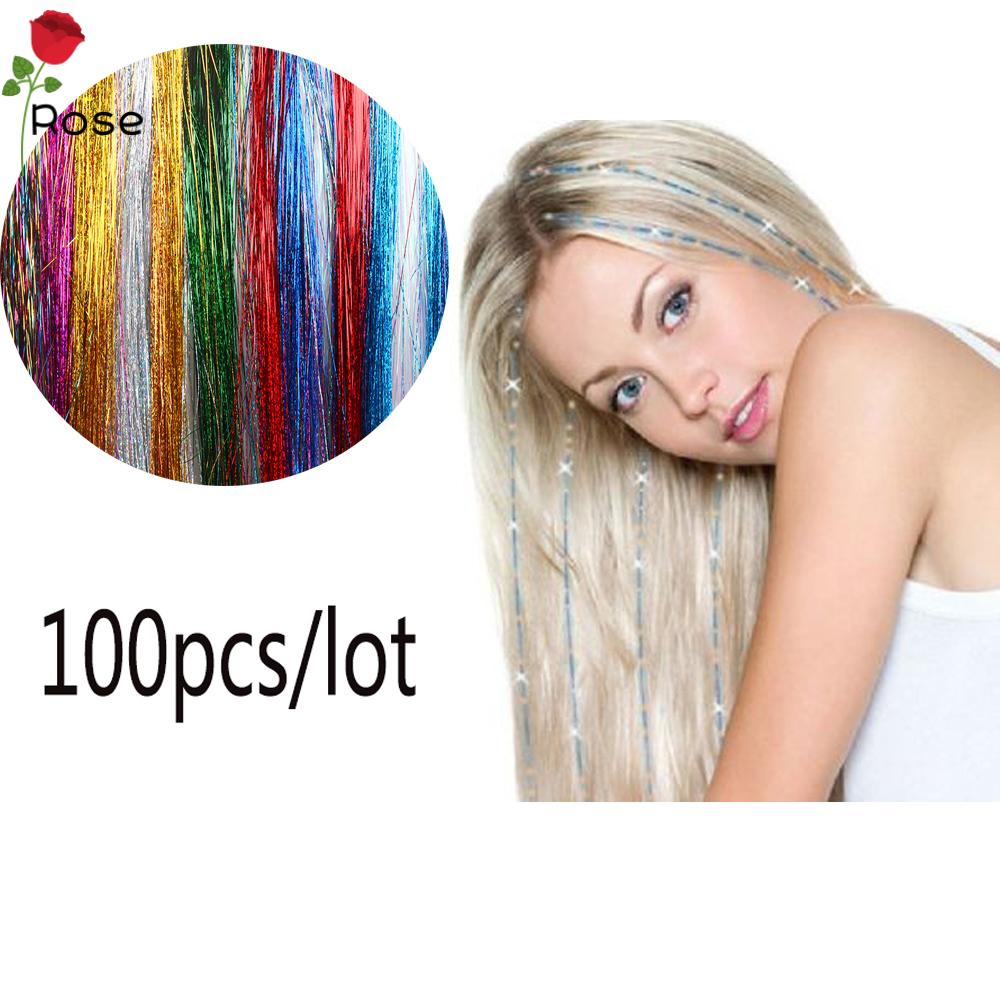Set 100 Sợi Kim Tuyến Lấp Lánh Dùng Trang Trí Tóc