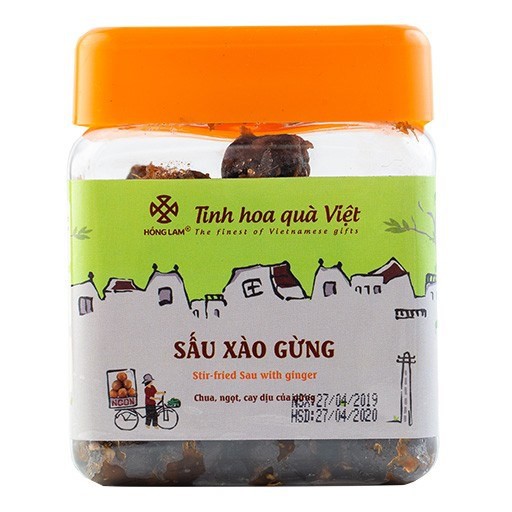 Ô Mai Sấu Xào Gừng Hồng Lam - Vị Chua Ngọt Gừng - Hộp (200g,300g,500g)