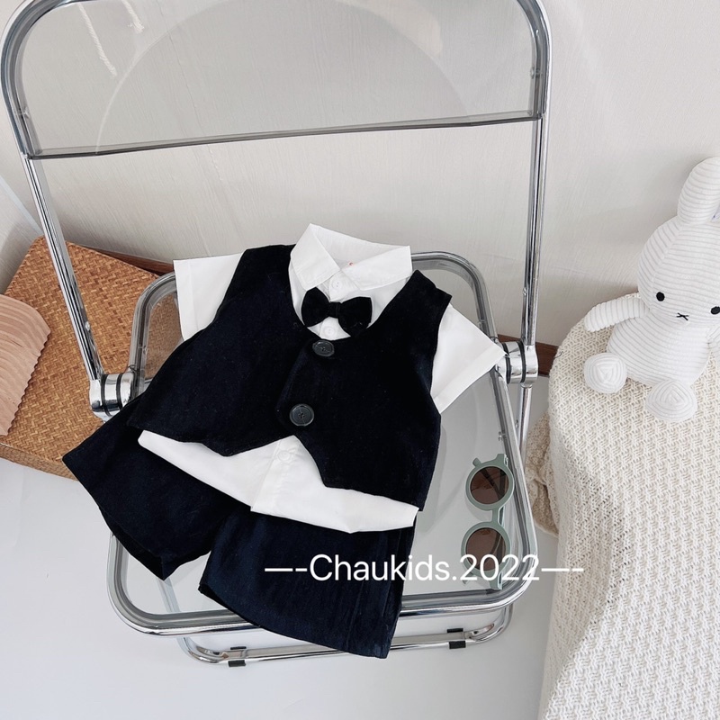 Sét công tử 3 chi tiết đen bé trai