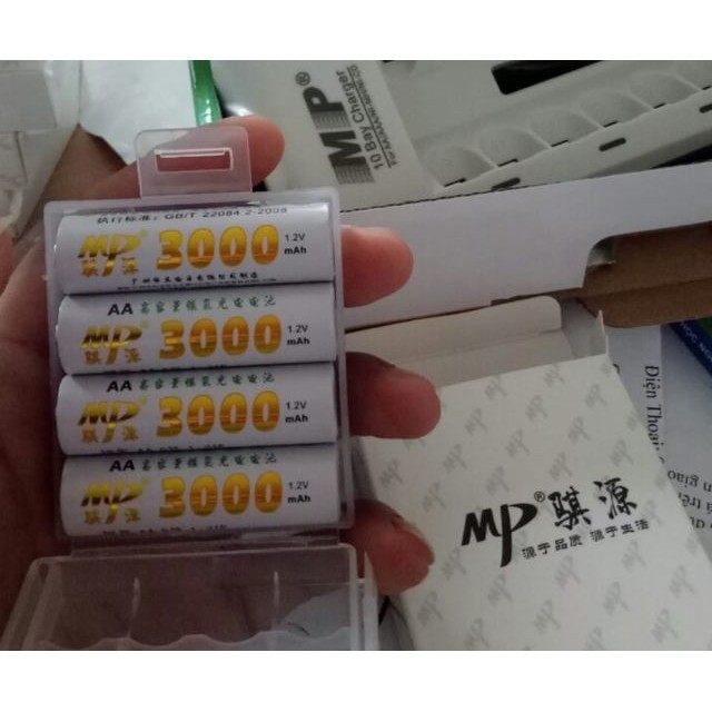 Pin Sạc AA MP 3000 mAh Chính Hãng