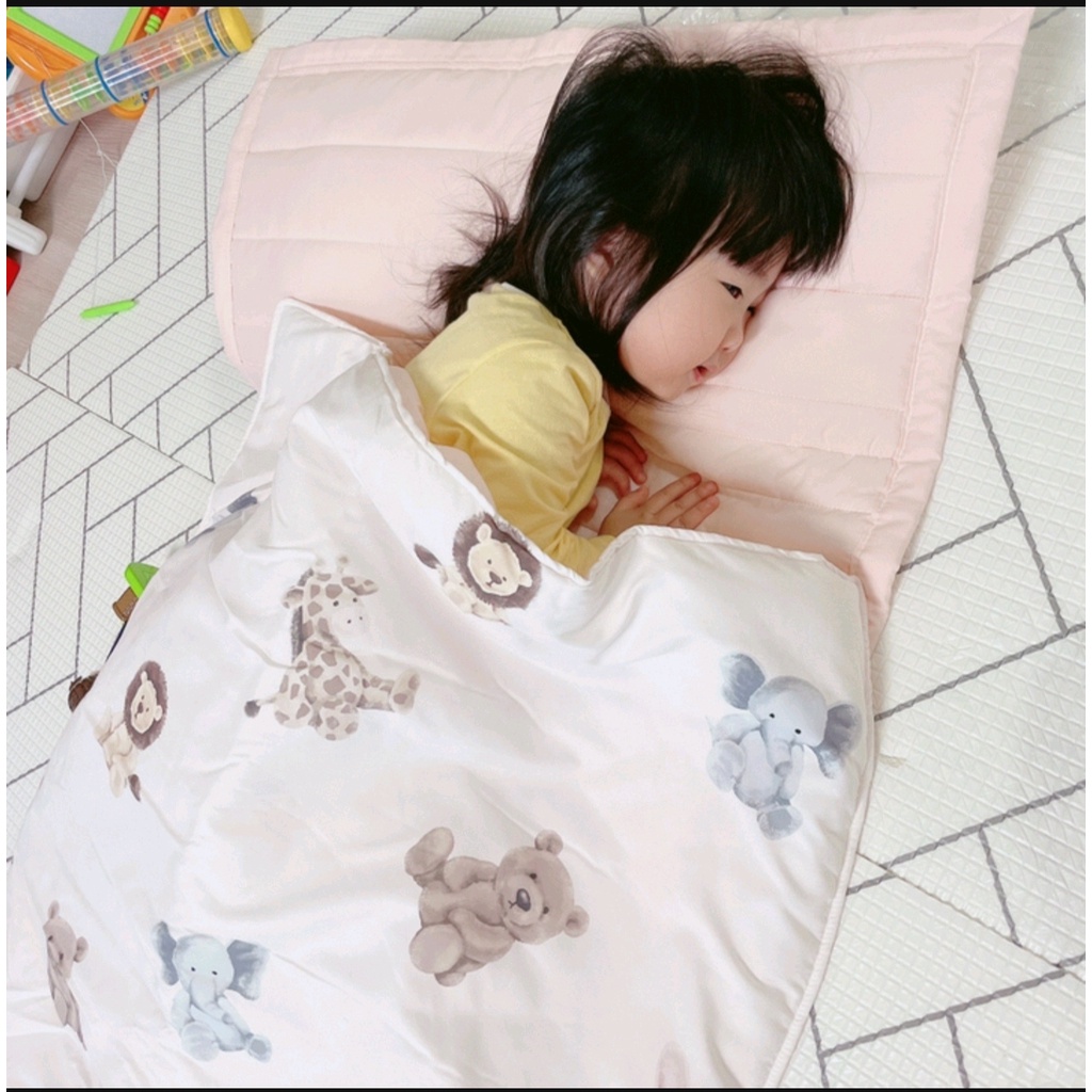 Set chăn nệm cho bé đi học made in Korea nhẹ , gấp gọn tiện lợi hoạ tiết đáng yêu