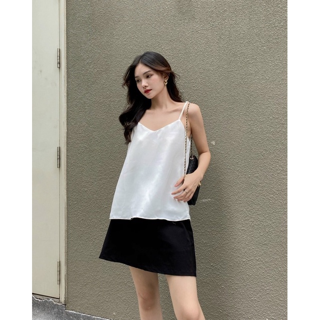 Áo 2 dây nữ, LUCETFASHION, áo hai dây lụa