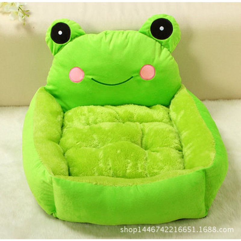 Ổ nệm ngủ chó mèo , đệm tháo rời hình Chú ếch xanh