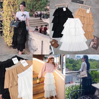 Chân váy maxi 4 tầng xinh