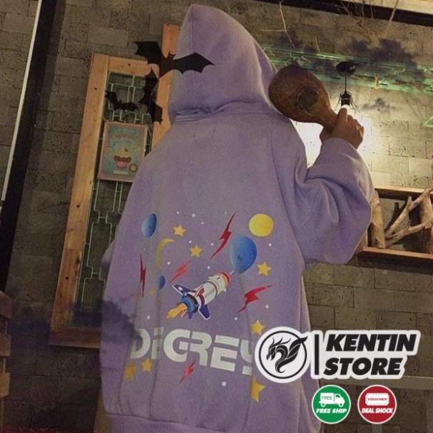 Áo Hoodie Chống Bụi ChoNam Nữ unisex Có 2 Màu Sweater Form Rộng In Hình Degrey ulzzang 