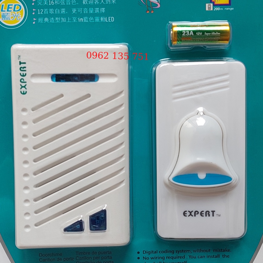 Bộ chuông cửa không dây Expert E-72A07