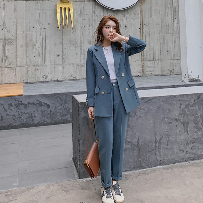 Sẵn MẢnh thật 4 hình cuối-HC175.Set áo blazer kèm quần Âu thời trang sang trọng