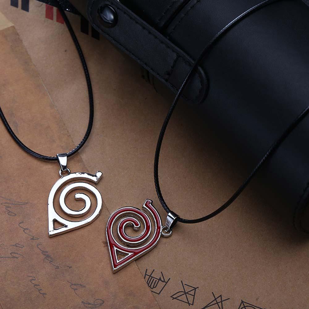 Vòng cổ Kim Loại Mặt Lá Kakashi Làng Konoha Uzumaki Naruto Uchiha Itachi Hóa Trang Unisex