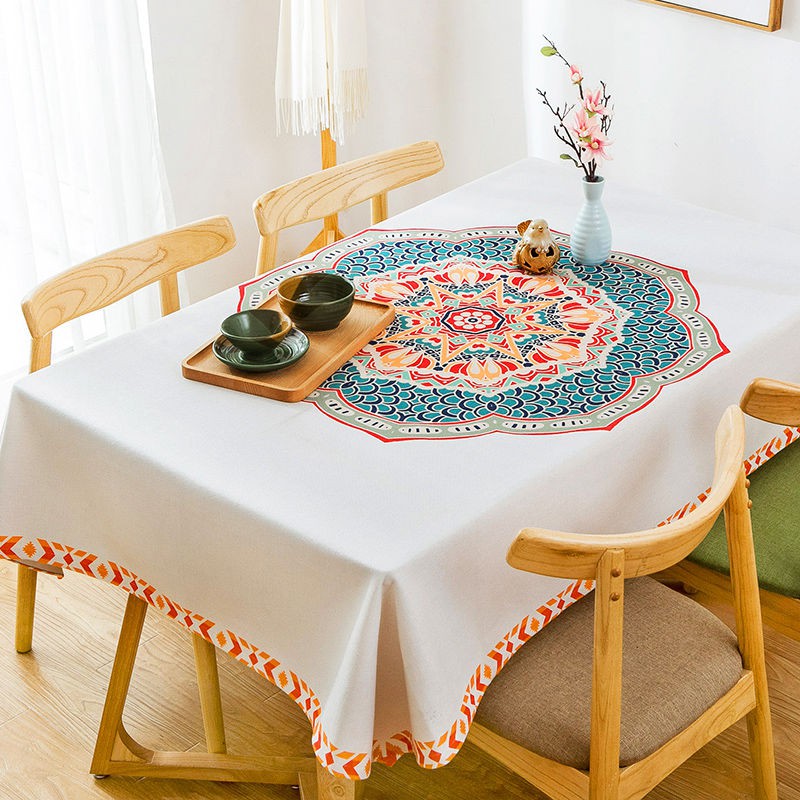 mẫu mới năm 2021♀✗✓khăn trải bàn cà phê Bohemian vuông dân tộc phòng khách hình chữ nhật không thấm nước
