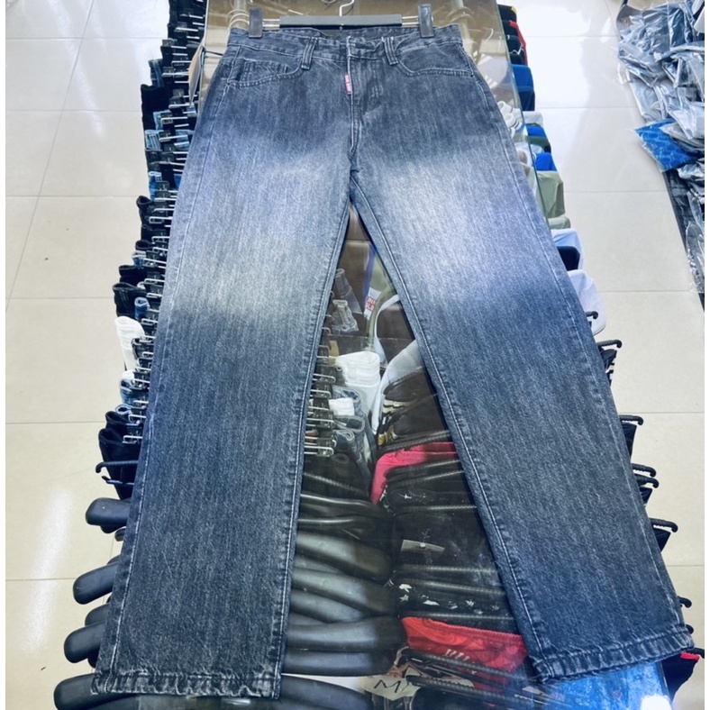 Quần jean nam dáng xuông có hoạ tiết phối mầu, Quần xuông thời trang nam đơn giản dễ phối btshop từ 45 đến 75 kg